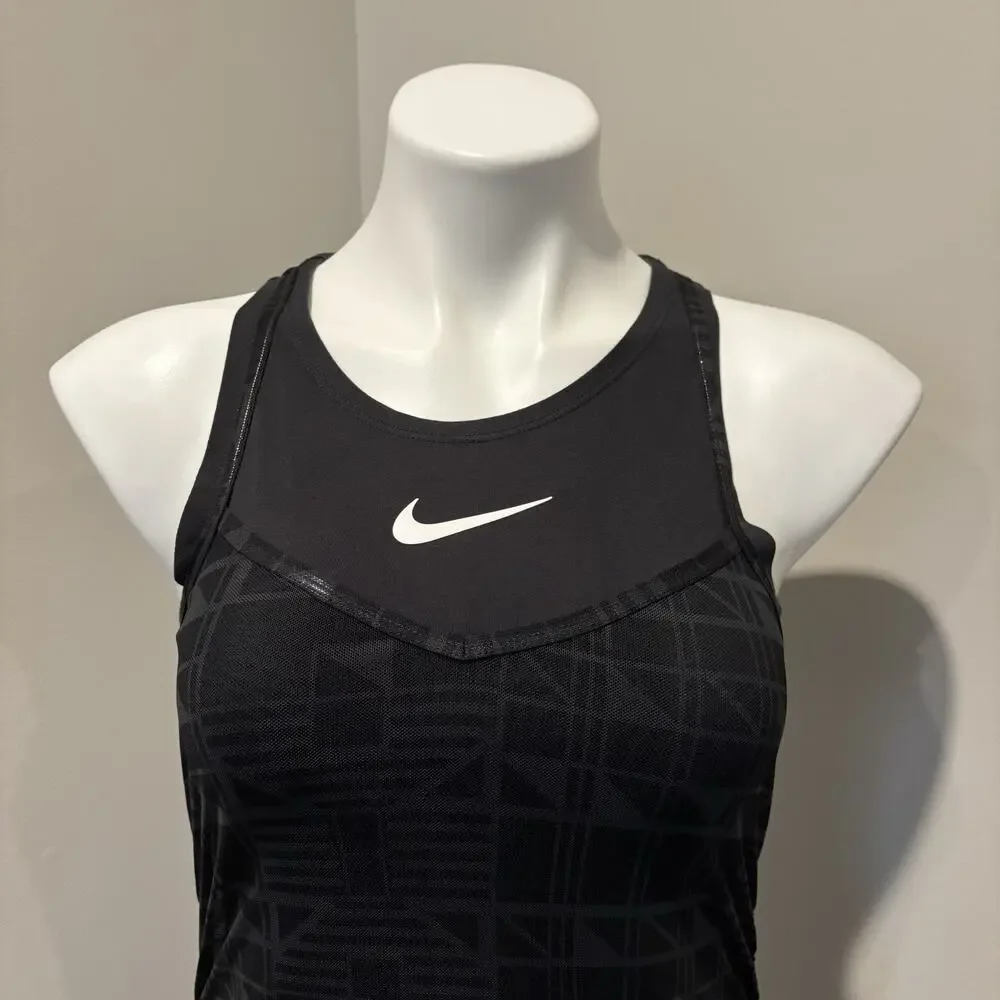 Nike Tank Dress XS Black Shirred Bodycon - Picture 3 of 13